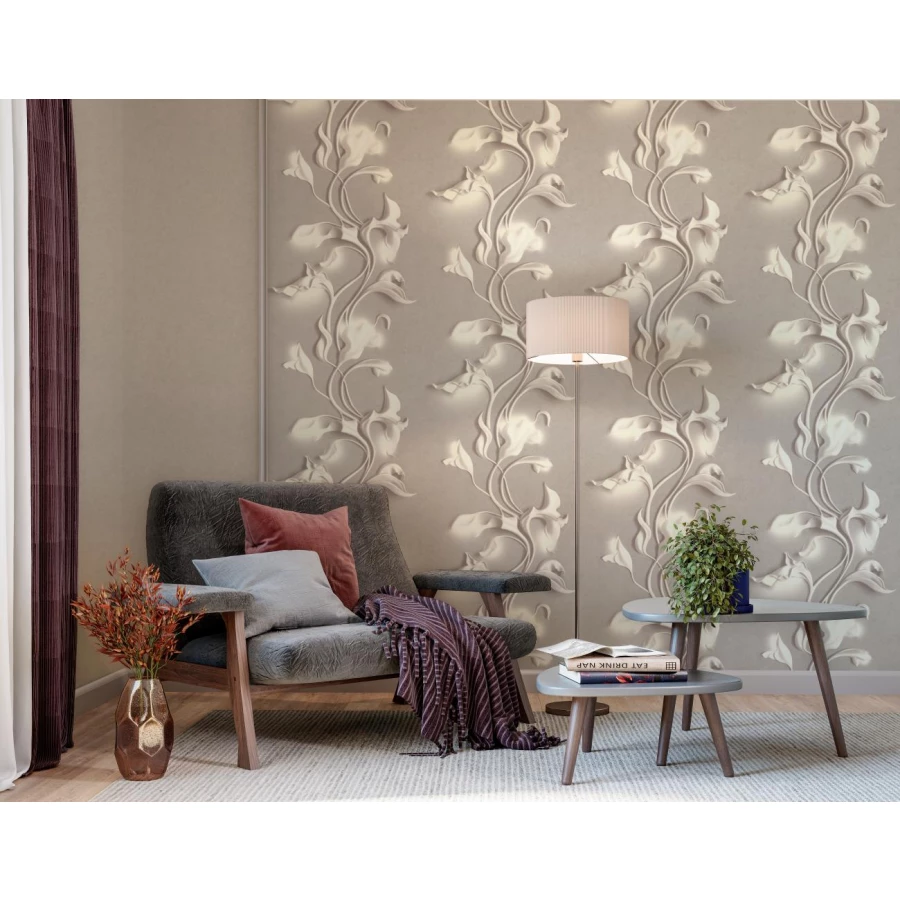 Обои флизелиновые Palitra Home Barelief коричневый HC72276-28 1,06х10,05 м