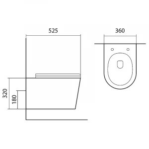 Унитаз подвесной безободковый Aquatek Вега тонкое сиденье с механизмом плавного закрывания крепеж цвет матовый белый AQ1905-MW 52,5х36х32 см