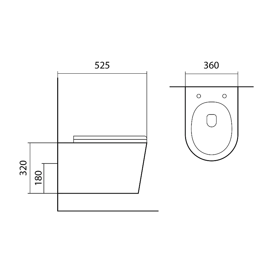 Унитаз подвесной безободковый Aquatek Вега тонкое сиденье с механизмом плавного закрывания крепеж цвет матовый белый AQ1905-MW 52,5х36х32 см