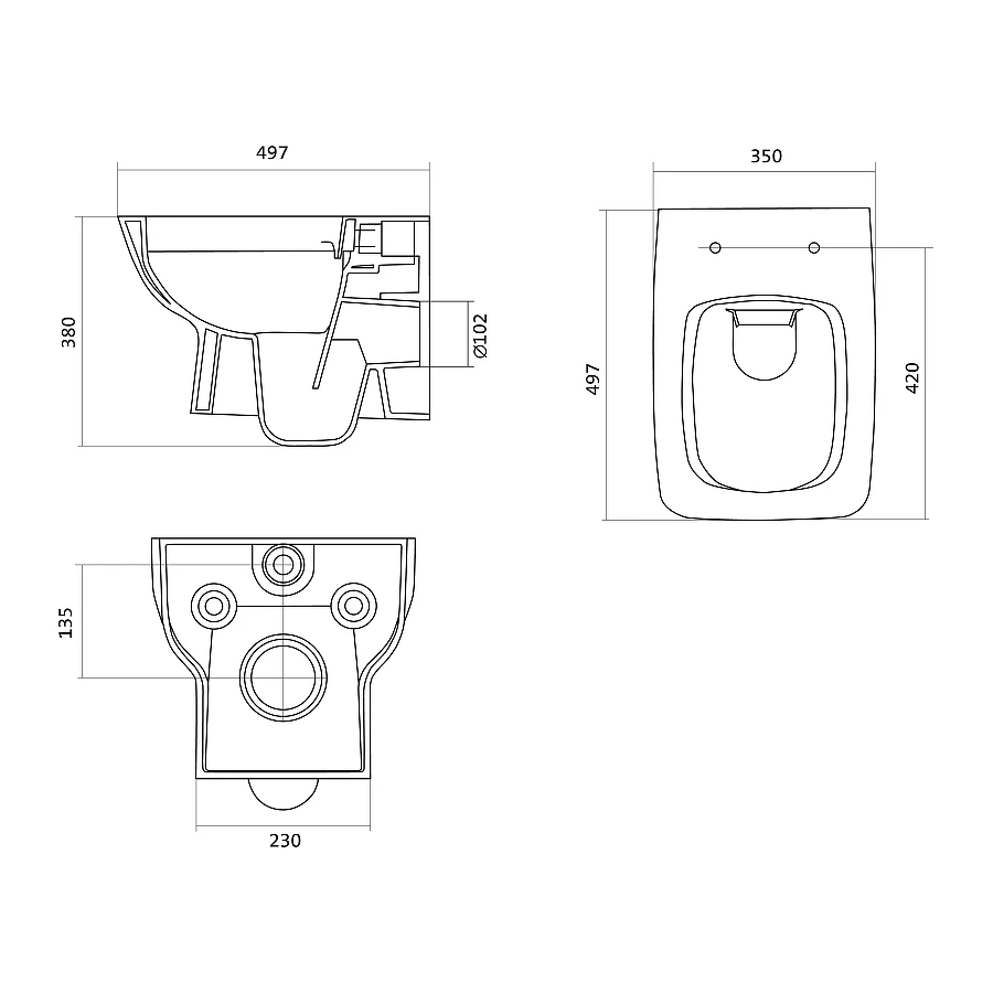 Унитаз Santek Нео пэк rimless подвесной безободковый с тонким сиденьем инсталляция панель черный матт 1.WH50.1.777
