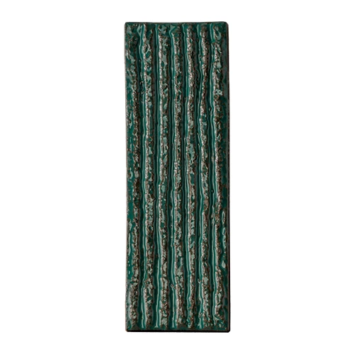 Плитка настенная Mutina Схамотте Линеал Верде / Chamotte Lineal Verde глянцевая зеленая PUCL06 21,3x7,2 см