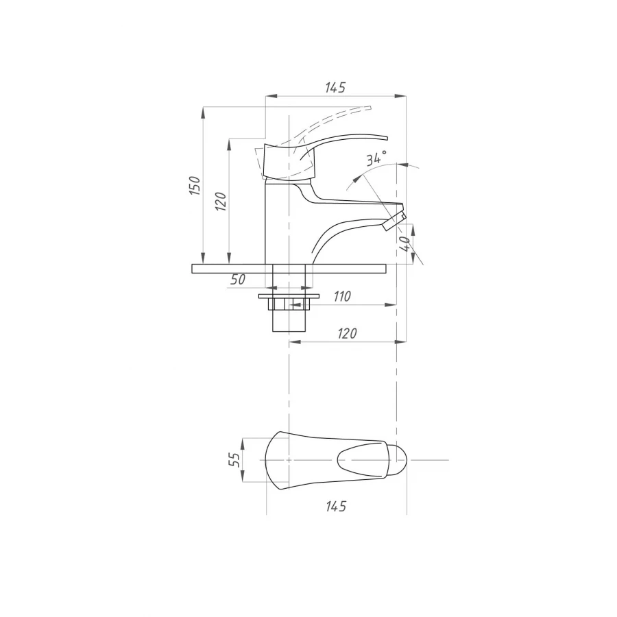 Смеситель для раковины ПСМ-Профсан PSM-740-023 ПЛЮС тип См-УмОЦБА хром