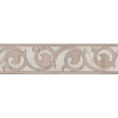 Керамогранит Kerama Marazzi Карелли Бордюр полуглянцевый бежевый ID122T 60x15,5 см