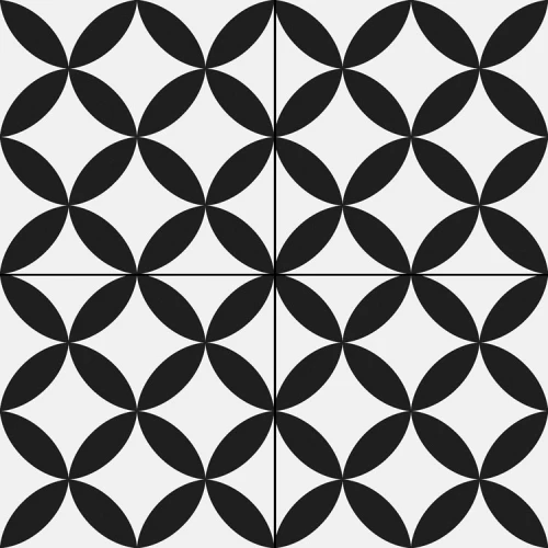 Керамогранит Prissmacer Circle Black Pre. черно-белый 45x45 см