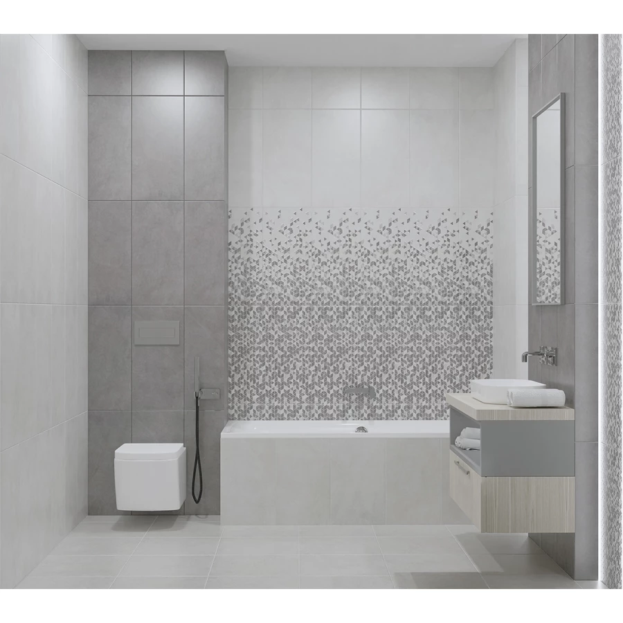 Плитка настенная Azori Artemest Casual бело-серый 00-00003173 63х31,5 см