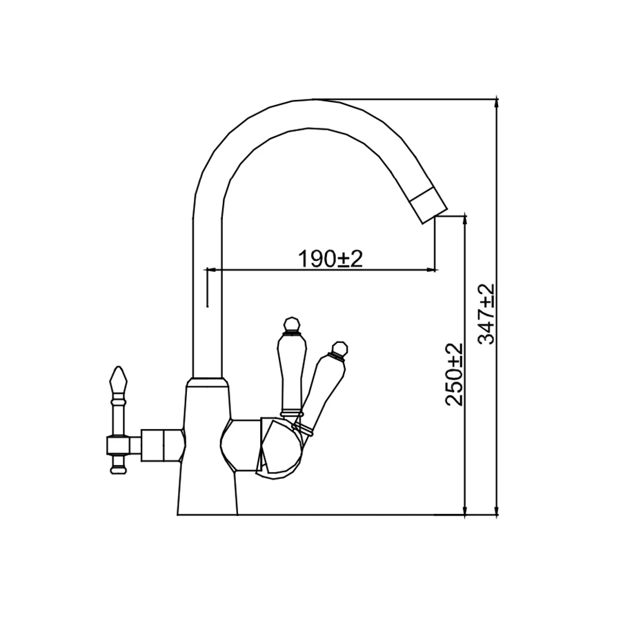 Смеситель для кухонной мойки Kaiser Vincent 31744-3 бронза