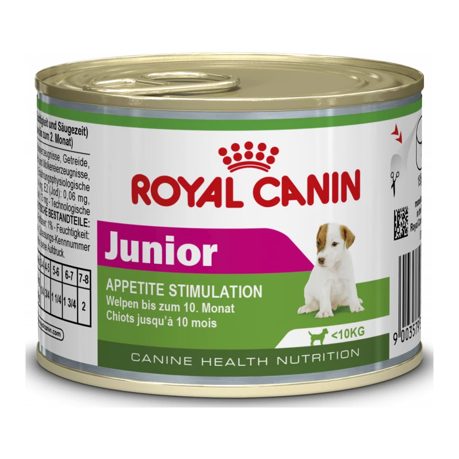 Консервы для щенков Royal Canin junior мелких пород вес взрослой собаки до 10 кг в возрасте 10 месяцев 195 г
