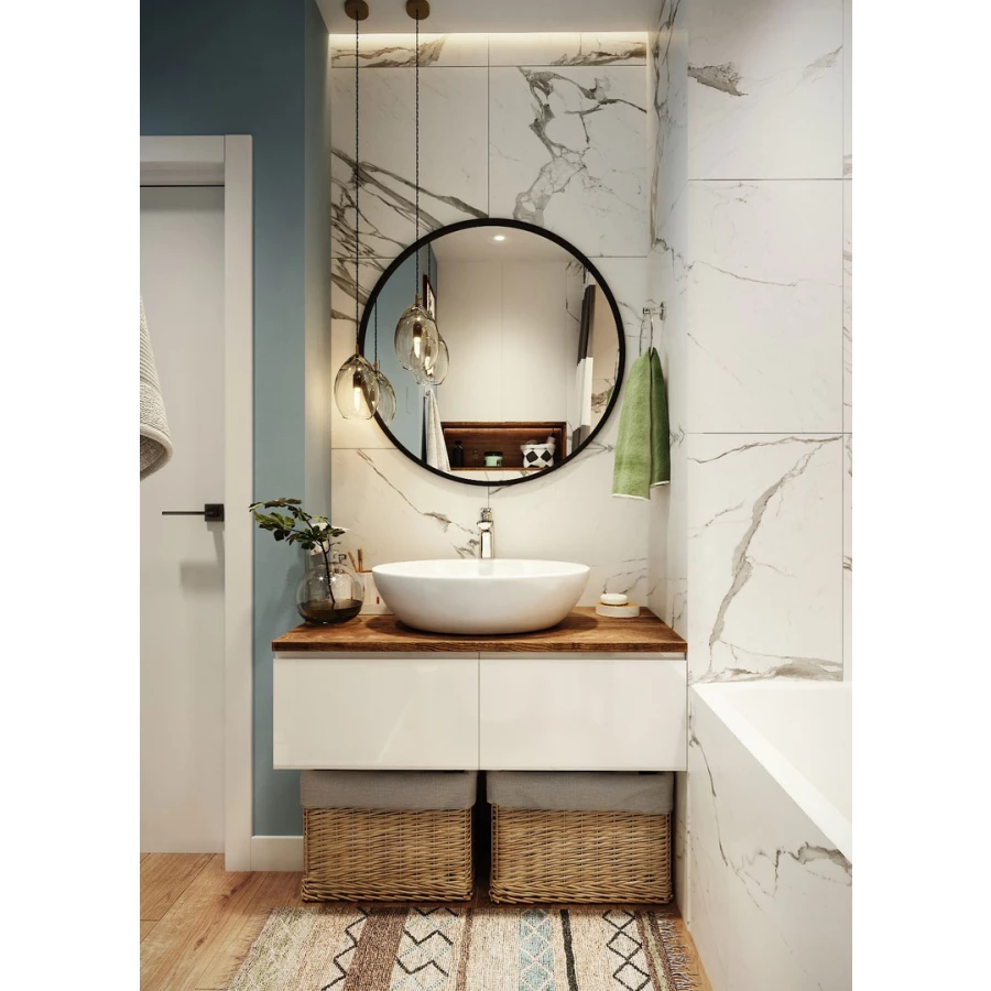 Зеркало Azario Манхэттен-лофт в раме из металлического профиля без подсветки ФР-00001425 d77 см