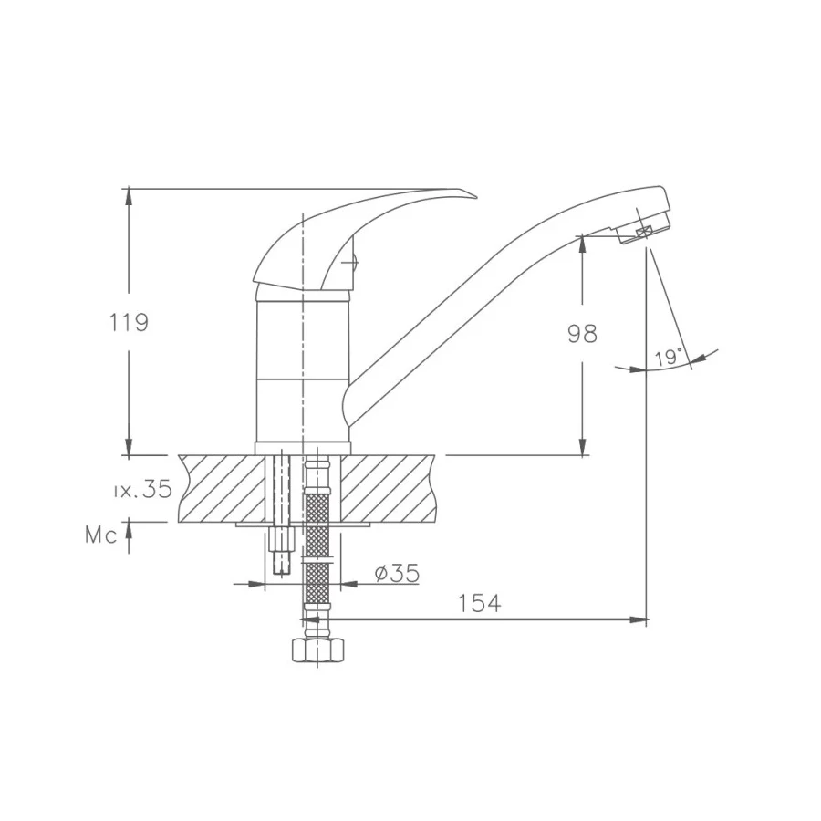 Смеситель для кухни Haiba HB4515