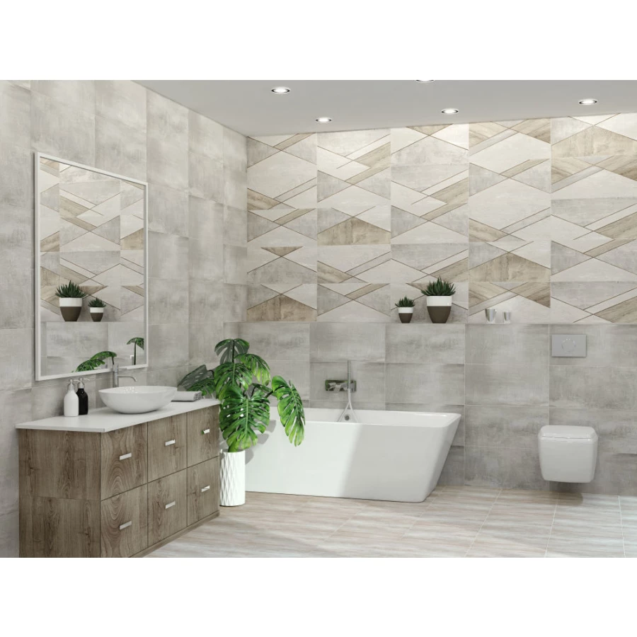 Плитка настенная Azori Global Geometry матовая серая 00-00109519 63х31,5 см