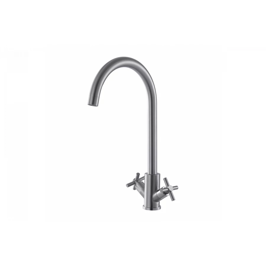 Смеситель Fashun для кухни двухручковый сатин A54028