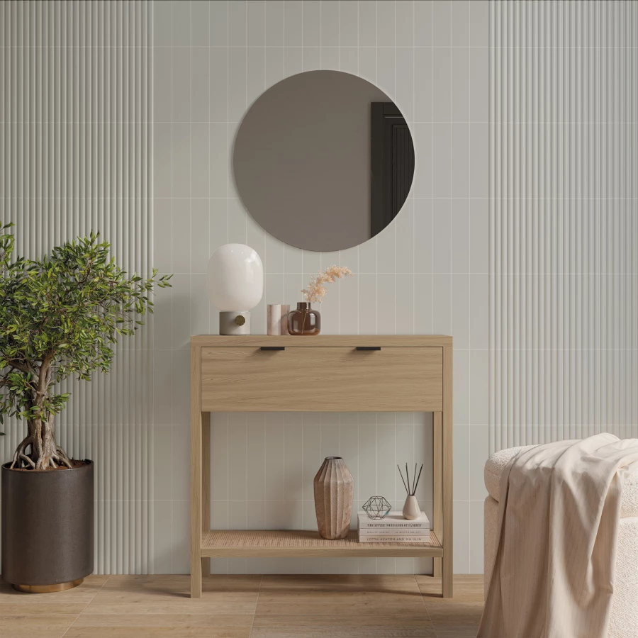 Плитка настенная DNA Match Curved Ash Matt 130858 матовая серая 25х6,25 см