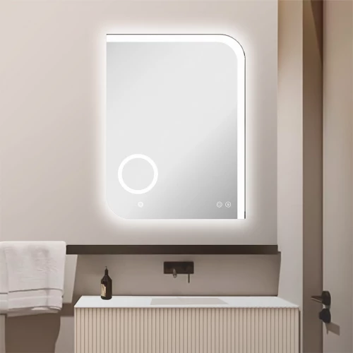 Зеркало Azario Golden влагостойкое с подсветкой и подогревом сенсорный выключатель CS00084314 60х80 см