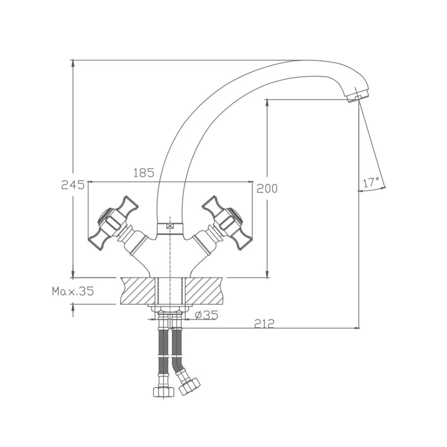 Смеситель для кухни Haiba HB4824