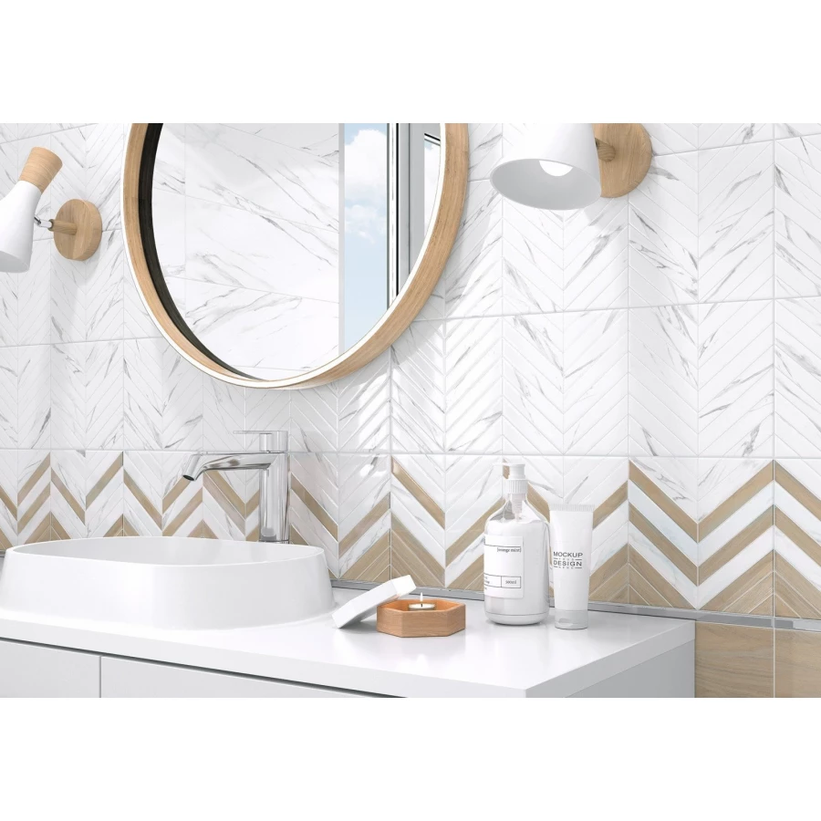 Плитка облицовочная рельефная ALMA Ceramica Tokio 16 шт в уп 57,6 м в пал TWA11TOK414 60х20х0,75 см