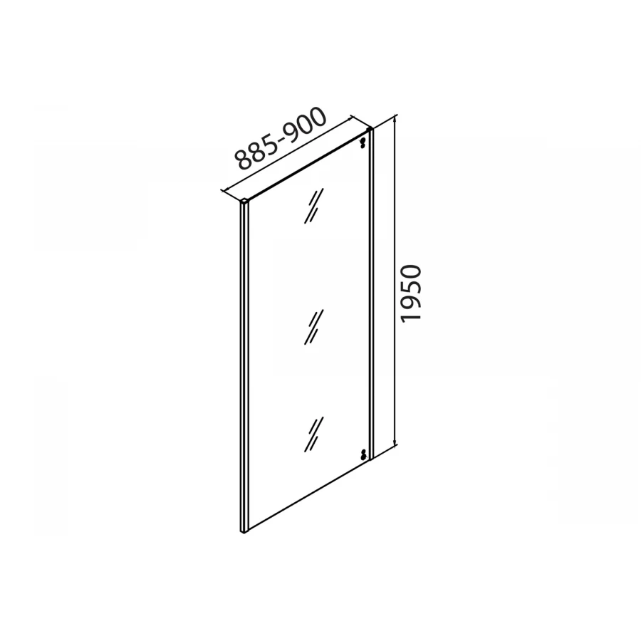 Боковая панель IDDIS Slide черный алюминиевый профиль SLI6BS9i23 90х195 см