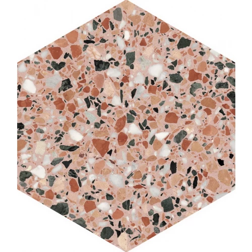 Керамогранит DNA Tiles Терраззо Еартх / Terrazzo Earth матовый розовый 123383 37х37 см