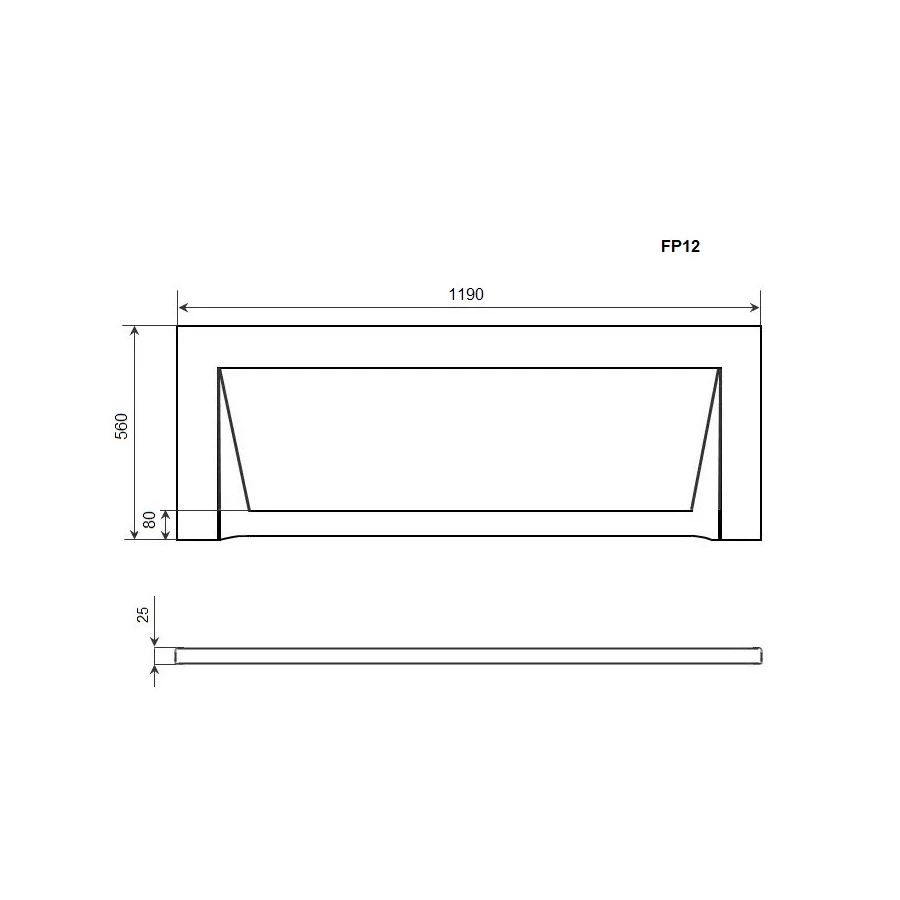 Фронтальная панель Timo FP12 119x56 см