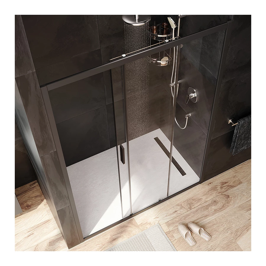 Дверь душевая в нишу Am Pm Gem раздвижная W90G-140-1-195BT 140x195 см