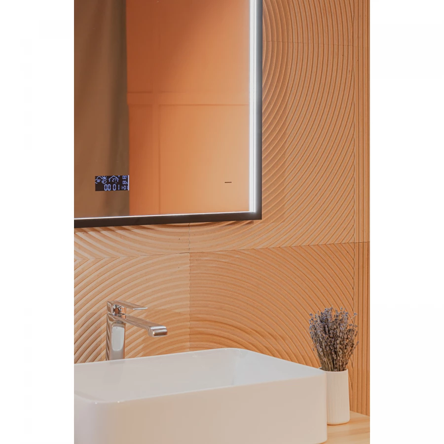 Зеркало Azario Эдисон Мeteo с подсветкой бесконтактный сенсор с функцией диммера погодный модуль LED-00002764 80х60 см