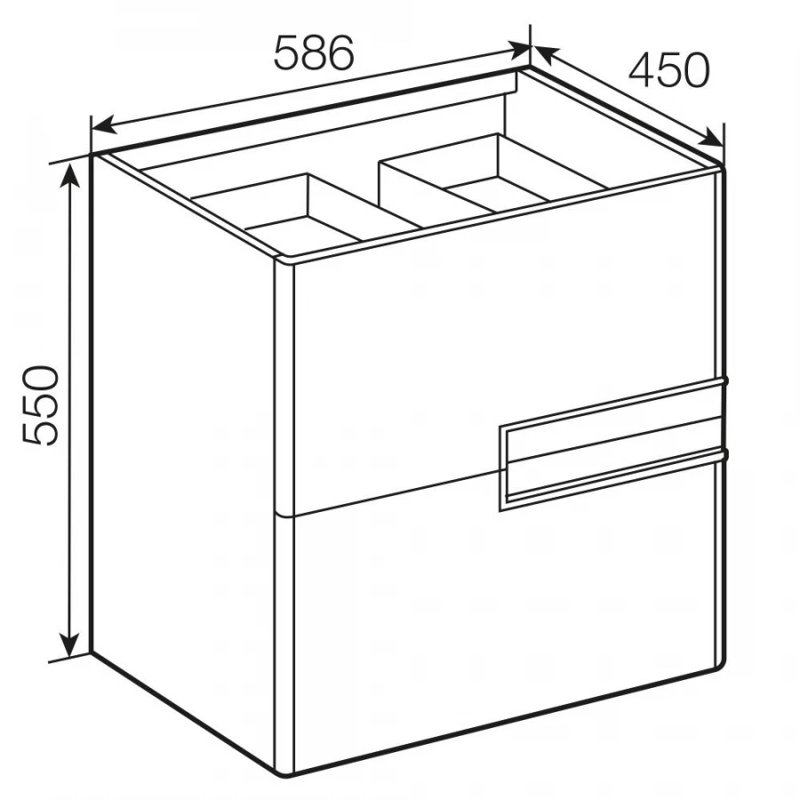 Тумба под раковину Roca Victoria Nord Ice Edition 2 ящика ZRU9302730 60 см