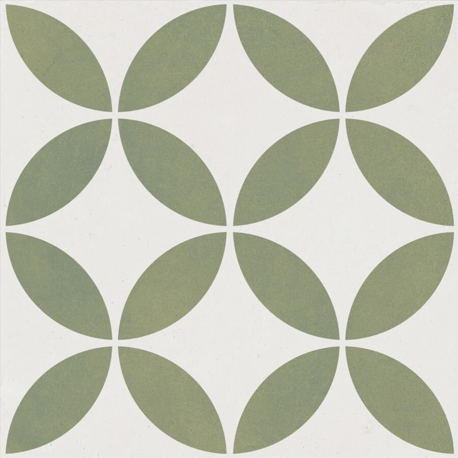 Керамогранит Harmony Peronda Mayari Green Petals LT матовый зеленый 3386037798 22,3х22,3 см