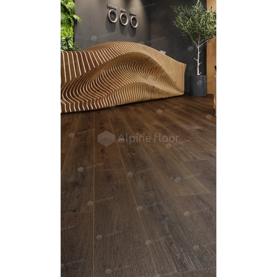 Каменный SPC ламинат Alpine Floor Grand Sequoia синхронное тиснение Шерман ECO 11-33 43 класс 4 мм 2.232 кв.м 122х18.3 см