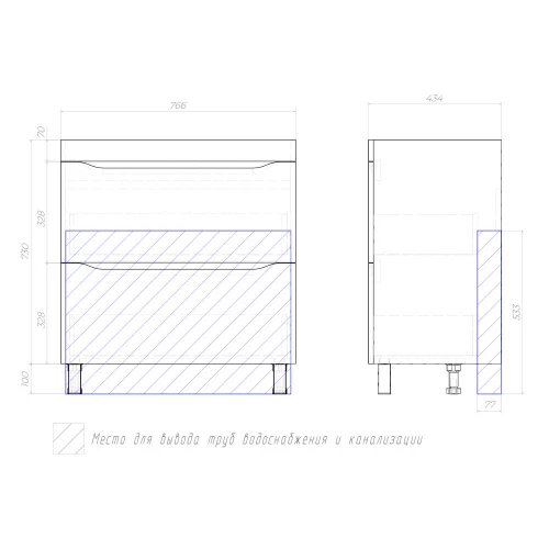 Тумба под раковину Vigo Grani 800-0-2 дуб золотой 203 дуб золотой