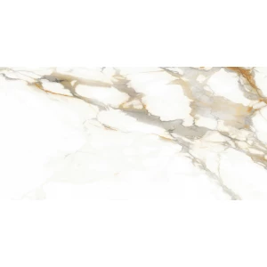 Керамогранит ALMA Ceramica Calacatta Oro лаппатированный белый 7,5 мм GFA114CLR04L 114х57 см
