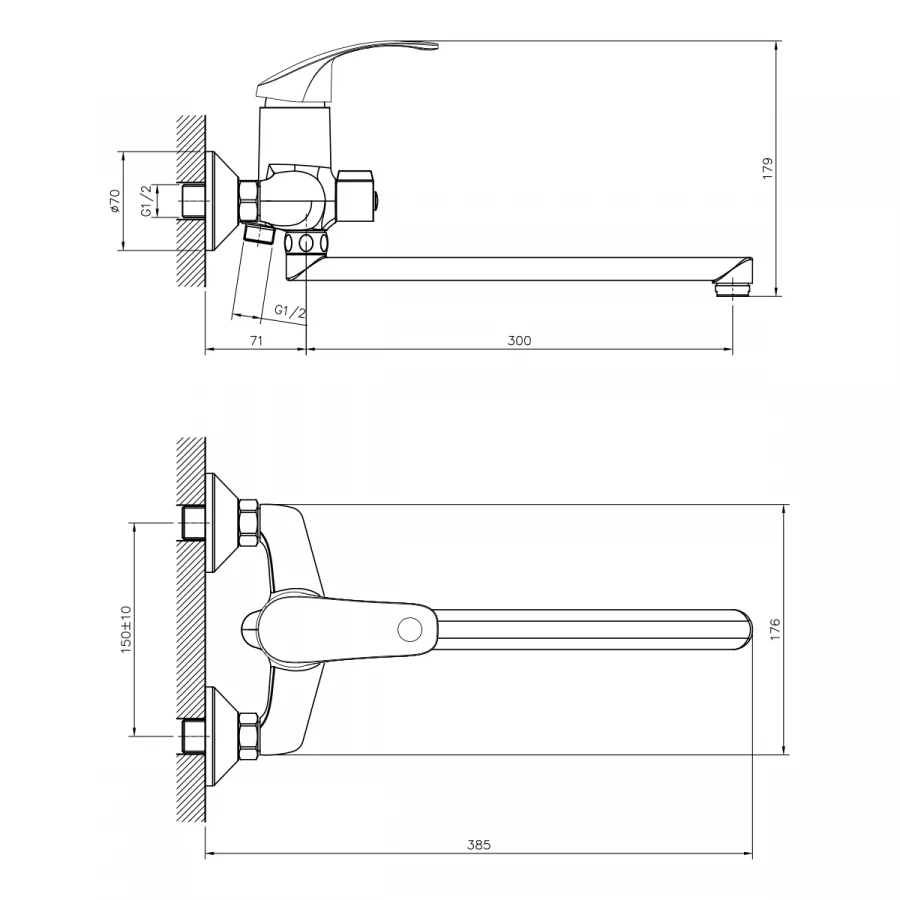 Смеситель для ванны Decoroom DR71 DR71043 хром