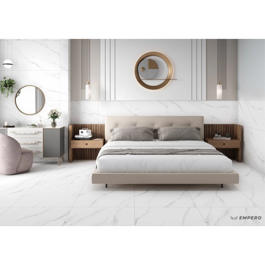 Керамогранит Empero Velure Engraving Capri гравированный матовый белый 01-00011078 120х60 см