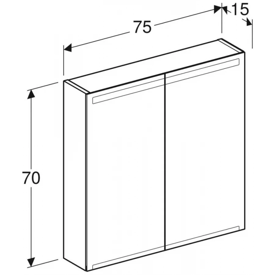 Зеркальный шкаф Geberit Option 500.205.00.1 75x70 см