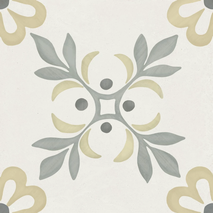 Керамогранит Harmony Peronda Llevant Yellow Garden LT матовый бело-желтый 3386040460 22,3х22,3 см