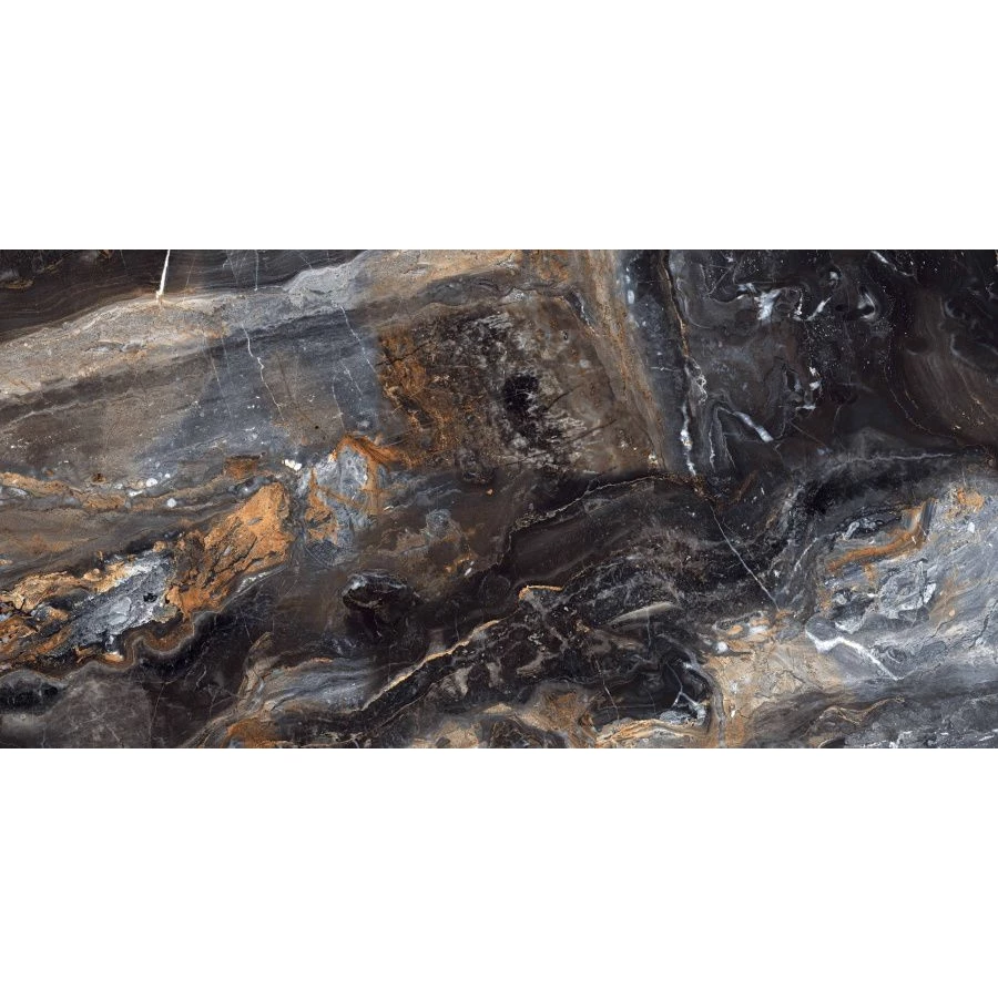 Керамогранит Neodom Luxury Lawa Nero Polished глянцевый черный N20331 120х60 см