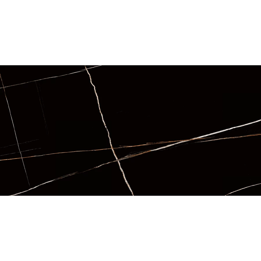 Керамогранит Laparet Lawa Black Полированный черный 120х60 см