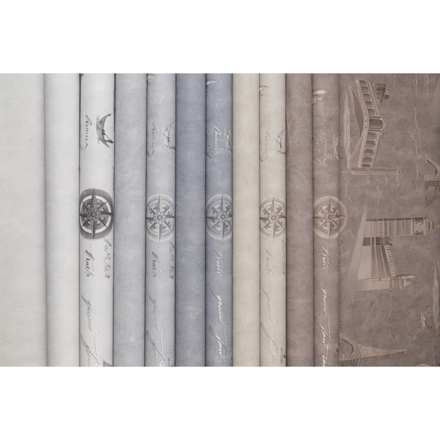 Обои флизелиновые Palitra Life Travel Wall серые PL72406-14 1,06х10,05 м
