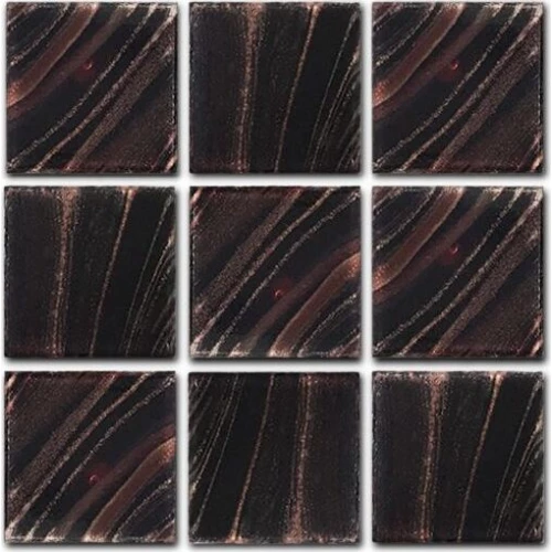 Стеклянная мозаика Rose Mosaic Gold Star сетка 1x1 глянцевая коричневая G48 31,8х31,8 см