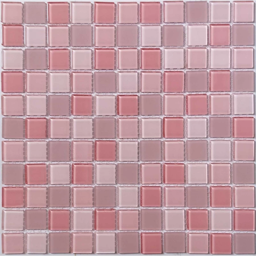Мозаика Tonomosaic CD448 матовая, глянцевая из стекла, розовая 30*30 см