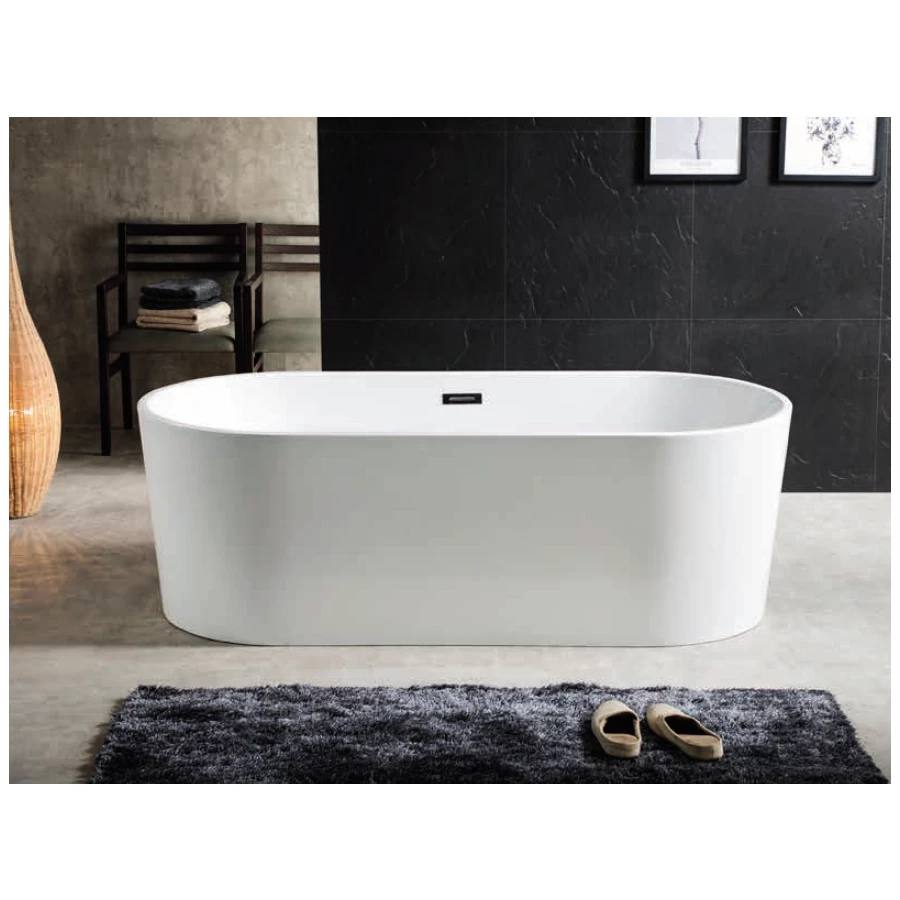 Ванна акриловая Azario Bristol свободностоящая в комплекте с сифоном и металлической рамой BRI18080 180х80х60 см