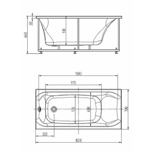 Акриловая ванна Aquatek Альфа без гидромассажа с фронтальным экраном слив слева ALF150-0000031 150х70 см
