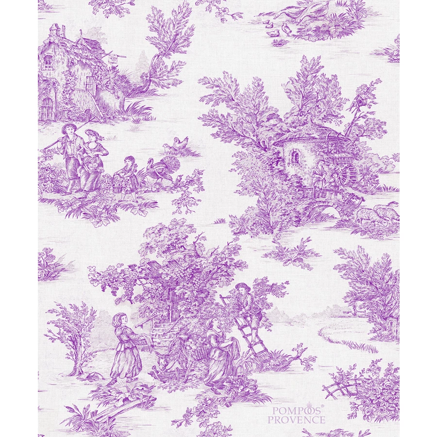 Обои флизелиновые Marburg Glööckler Pompöös Provence розовые 35626 0,53х10,05 м