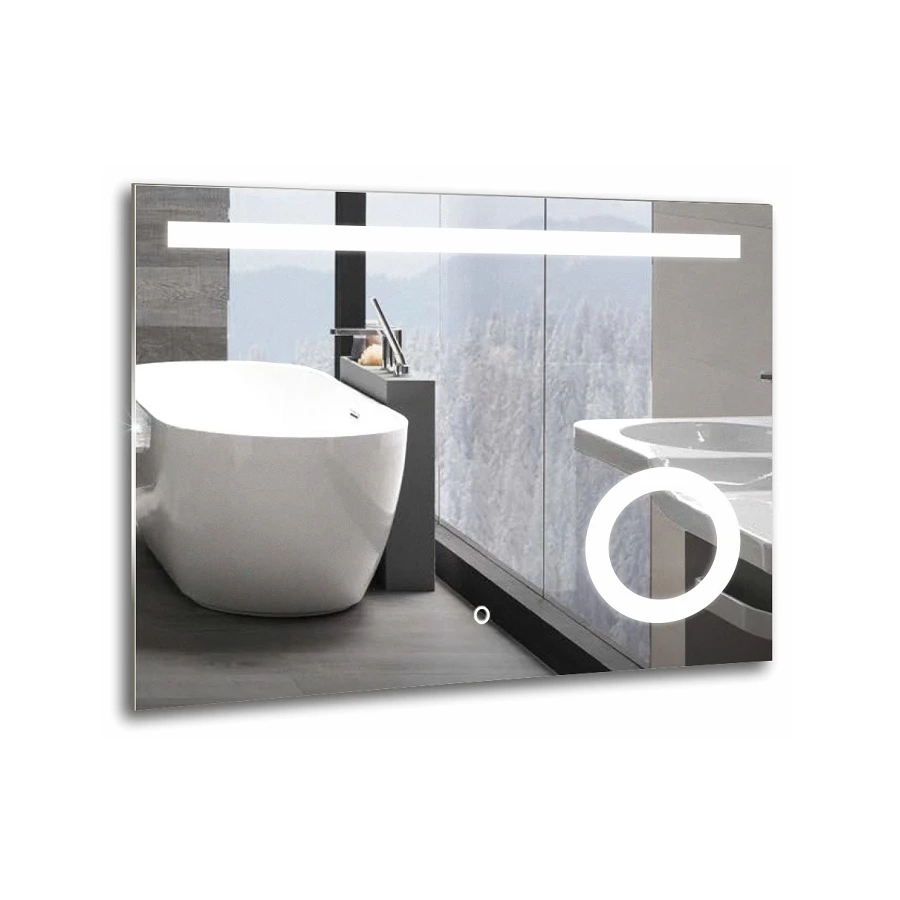 Зеркало Azario Лайт Led-подсветка с диммером сенсорный выключатель ФР-00001377 80х60 см