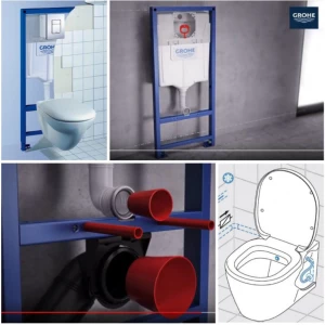 Инсталляция для подвесного унитаза Grohe Rapid SL 3 в 1 с кнопкой смыва Skate Air 38721001