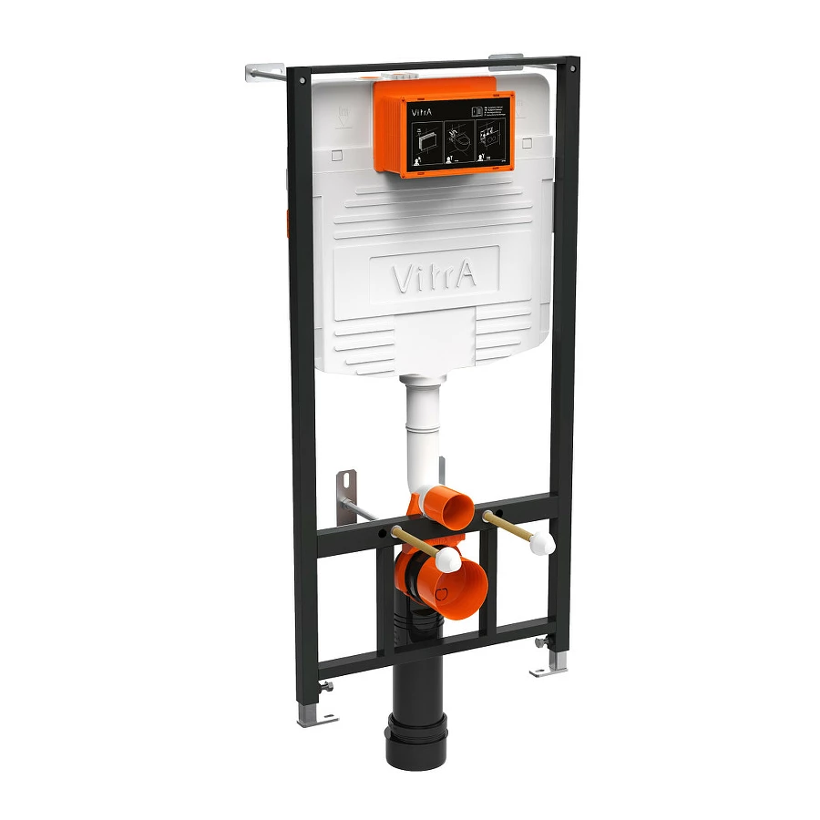 Комплект Vitra Normus унитаз подвесной с дюропластовой крышкой МЛ инсталляция панель смыва глянец хром (730-0180) 9773B003-7206