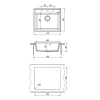 Кухонная мойка Lemark Hanka 570 врезная прямоугольная из кварцгранита цвет жасмин 9910016