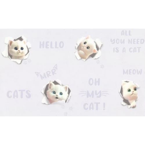 Обои флизелиновые Palitra Home 3D Cats HomeColor фиолетовые HC72285-56 1,06х10,05 м