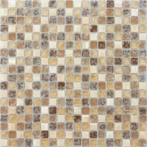 Мозаика из стекла и натурального камня Caramelle Mosaic Amazonas желто-бежевый 30,5x30,5 см