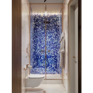 Мозаика Bonaparte Стеклянная мозаика Alaska dark blue 36х36 глянцевая синяя 30,4х30,4 см