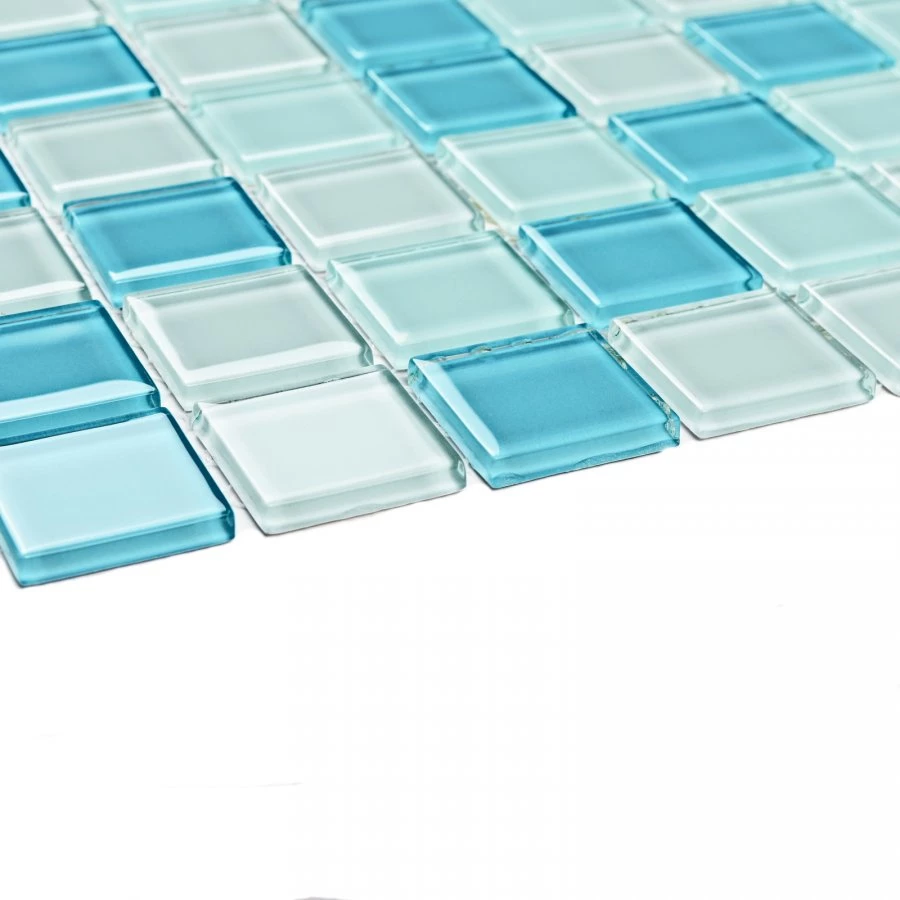 Мозаика Bonaparte Стеклянная мозаика Marina 25х25 глянцевая голубая 30х30 см