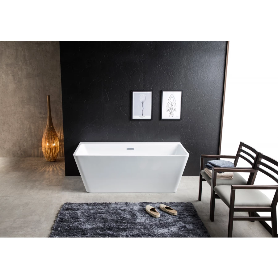 Ванна акриловая Azario Oxford пристенная в комплекте с сифоном и металлической рамой OXF17083 170х83х65 см